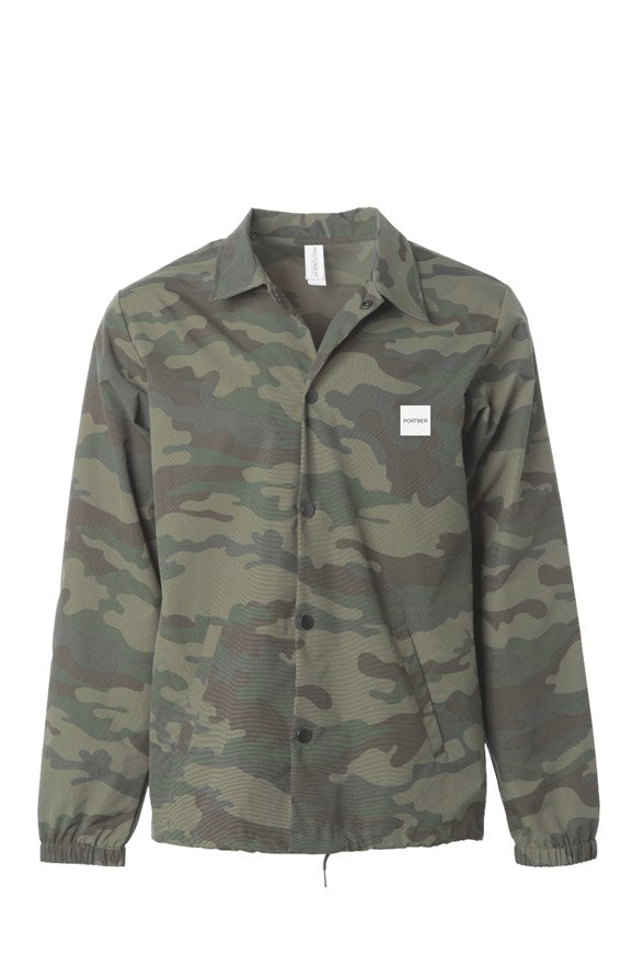portber Water Resistant Camo Coaches Jacket