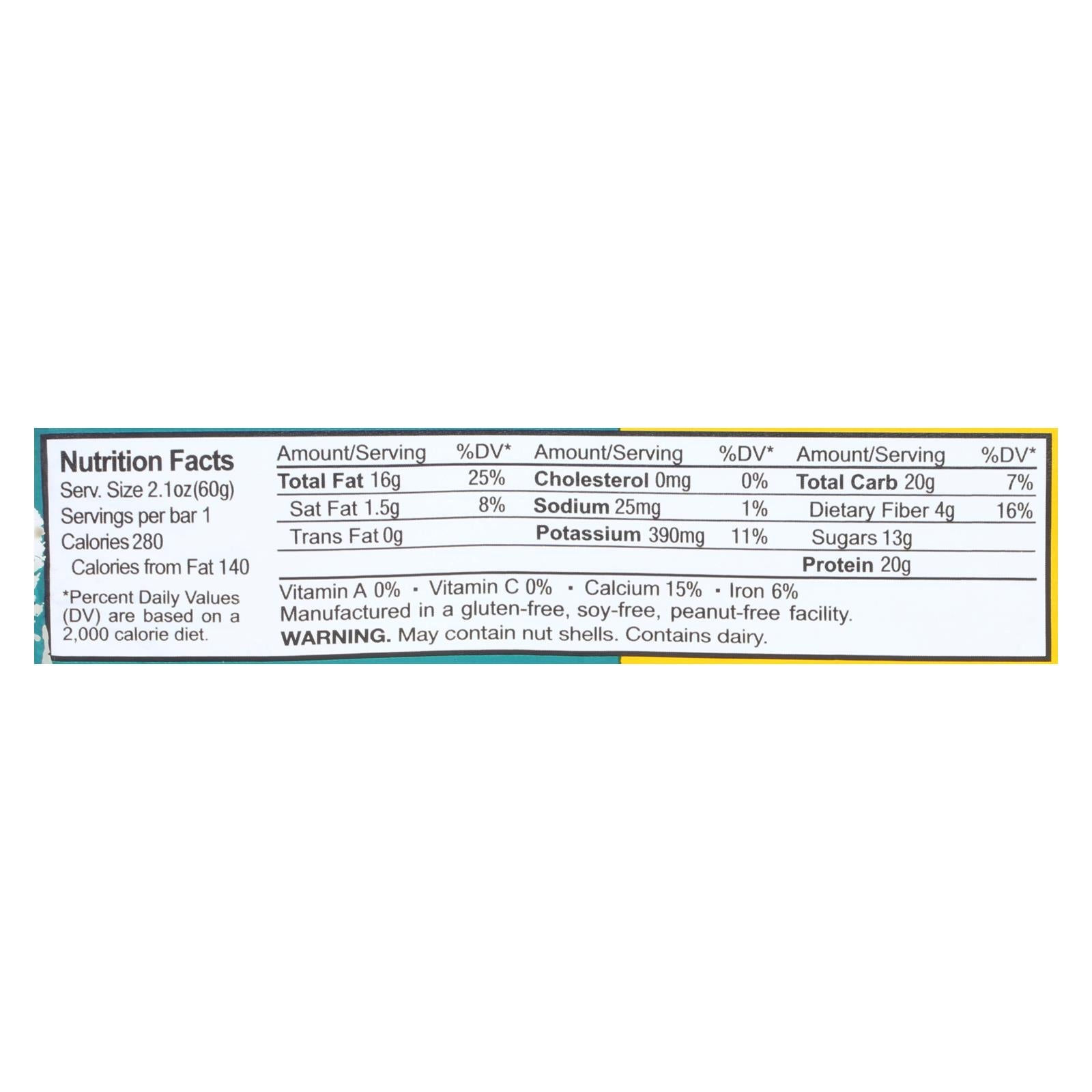 Rise Bar Protein Bar - Almond Honey - Case Of 12 - 2.1 Oz