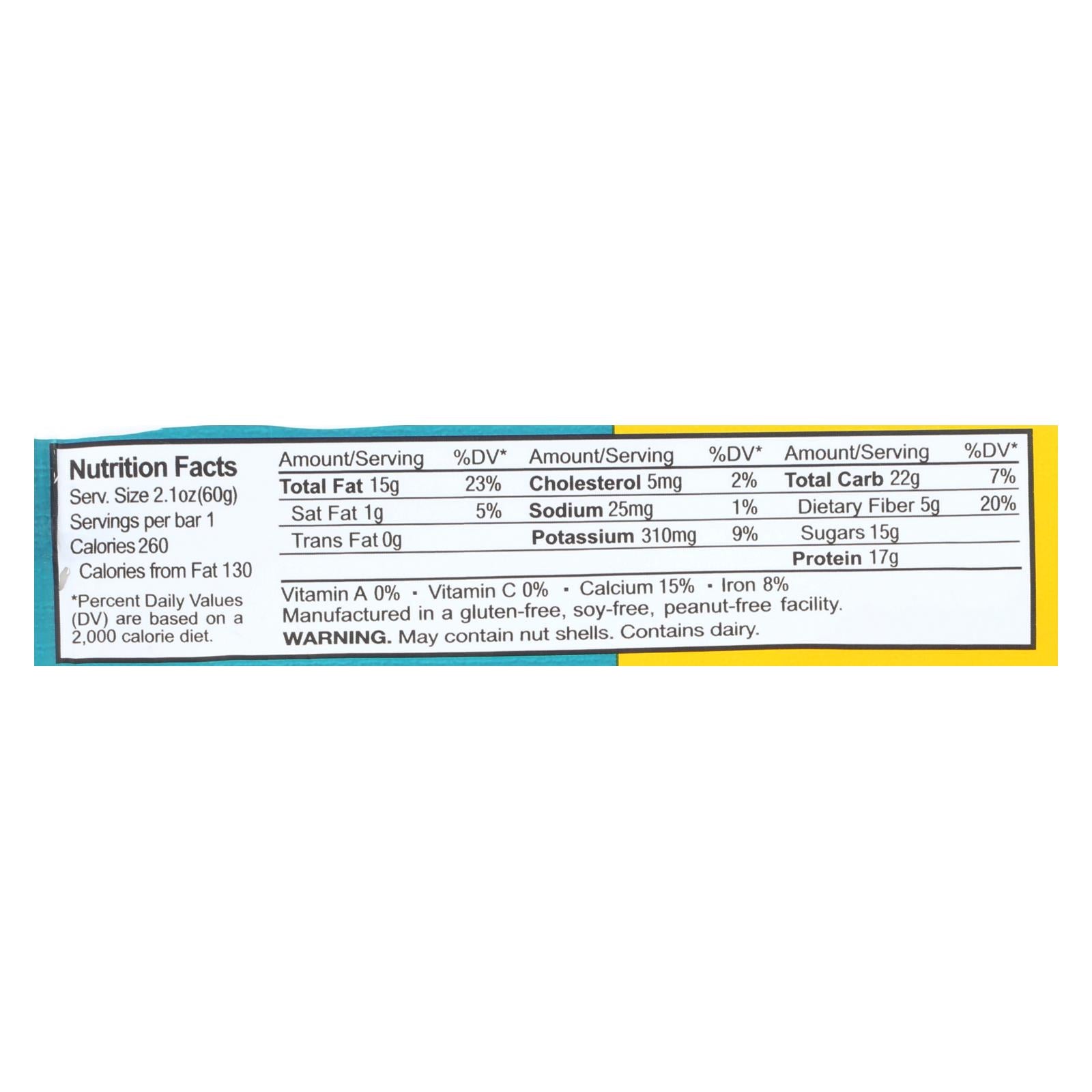 Rise Bar Protein Bar - Crunchy Carob Chip - Case Of 12 - 2.1 Oz