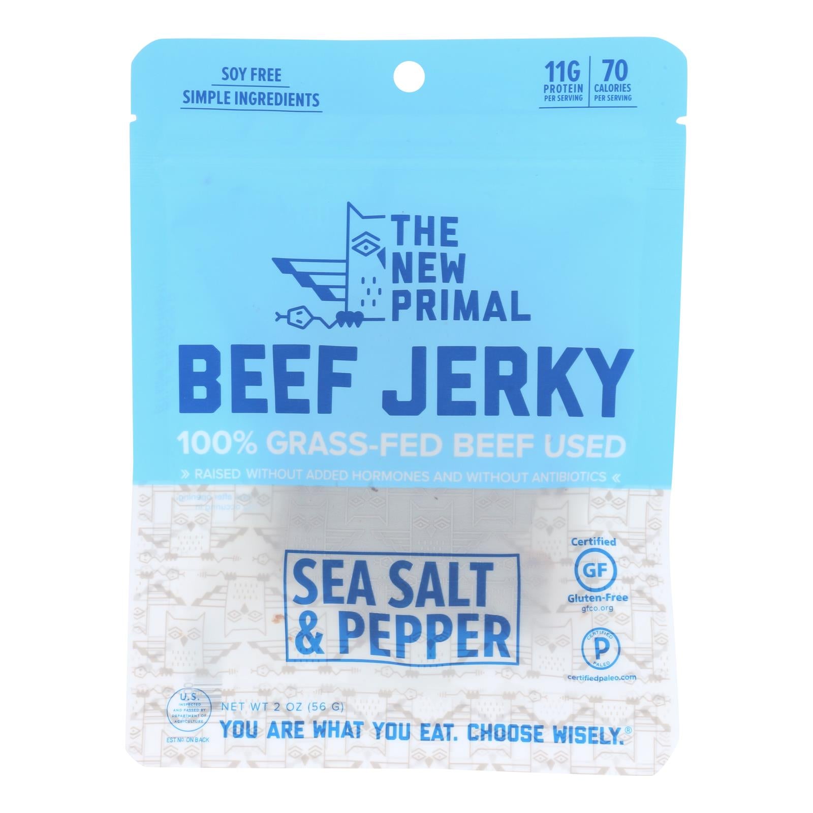 The New Primal Beef Jerky - Original - Gluten Free - 2 Oz - Case Of 8