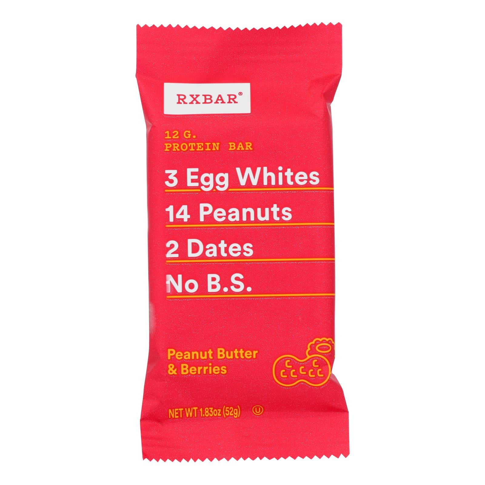 Rxbar - Kids Protein Bar - Peanut Butter Berries - Case Of 12 - 1.83 Oz.