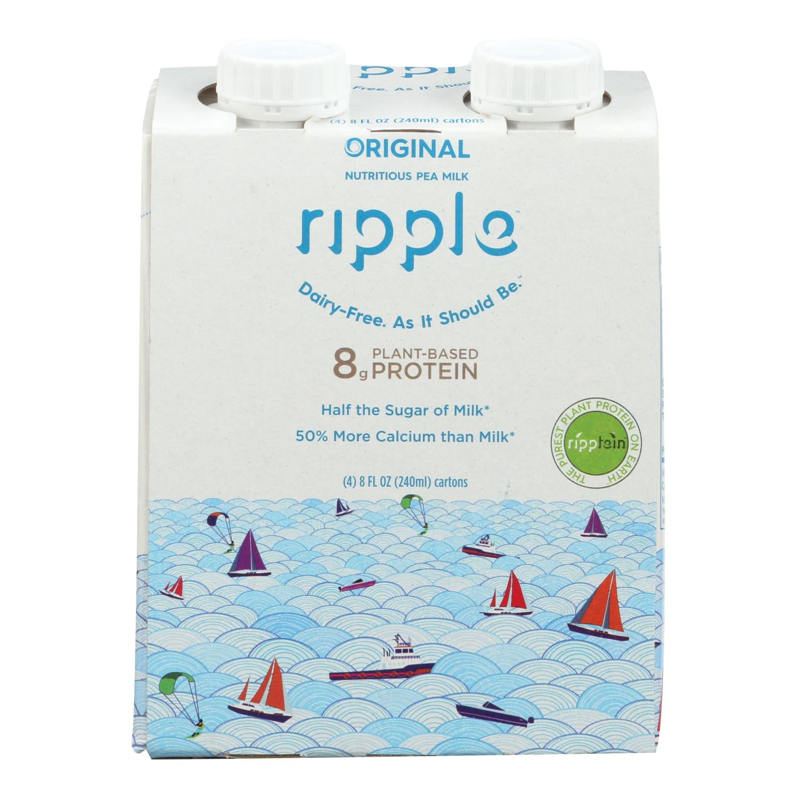 Ripple Foods Ripple Aseptic Original Plant Based With Pea Protein  - Case Of 4 - 4-8 Fz