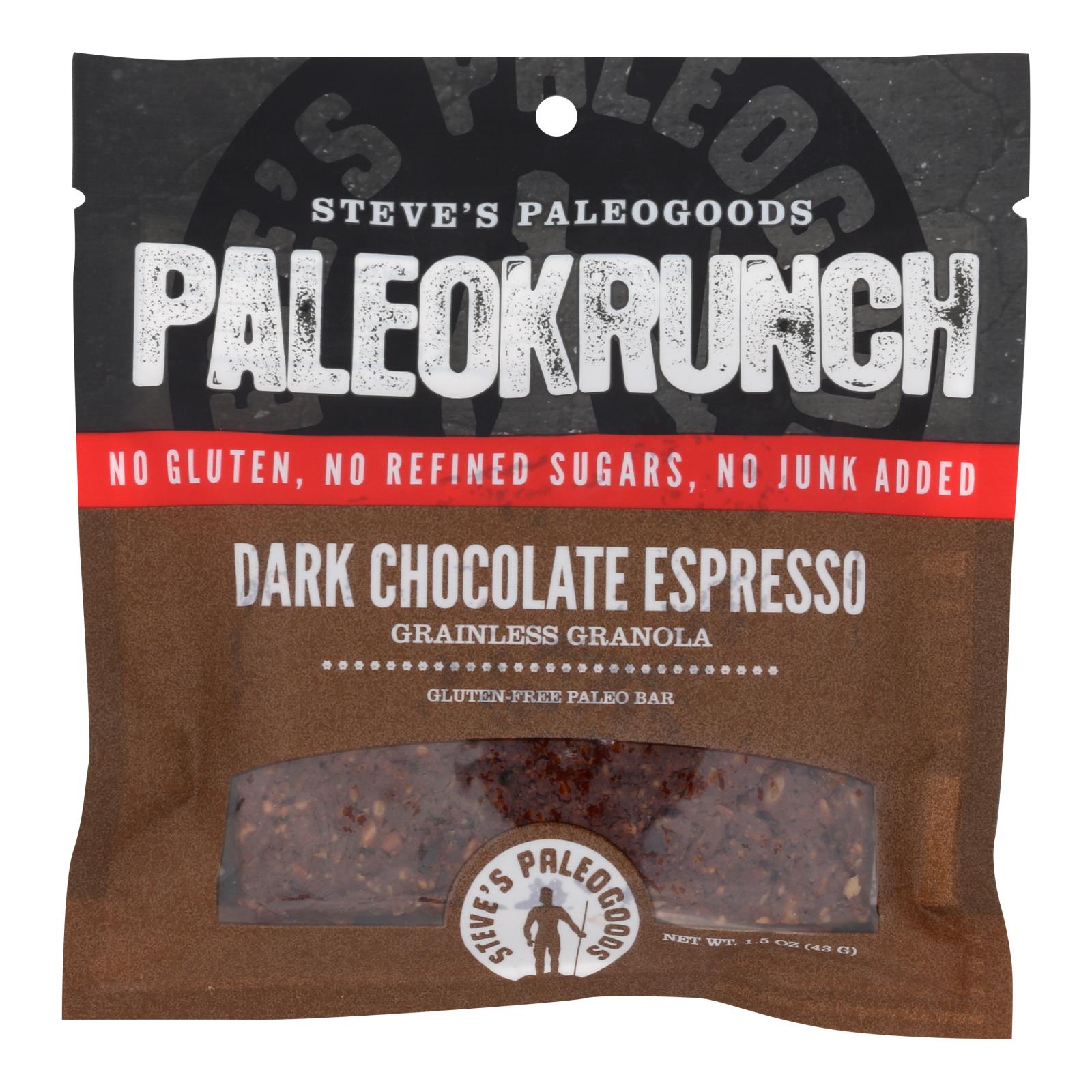 Steves Paleogoods Paleo Granola Bar Expresso  - Case Of 12 - 1.5 Oz