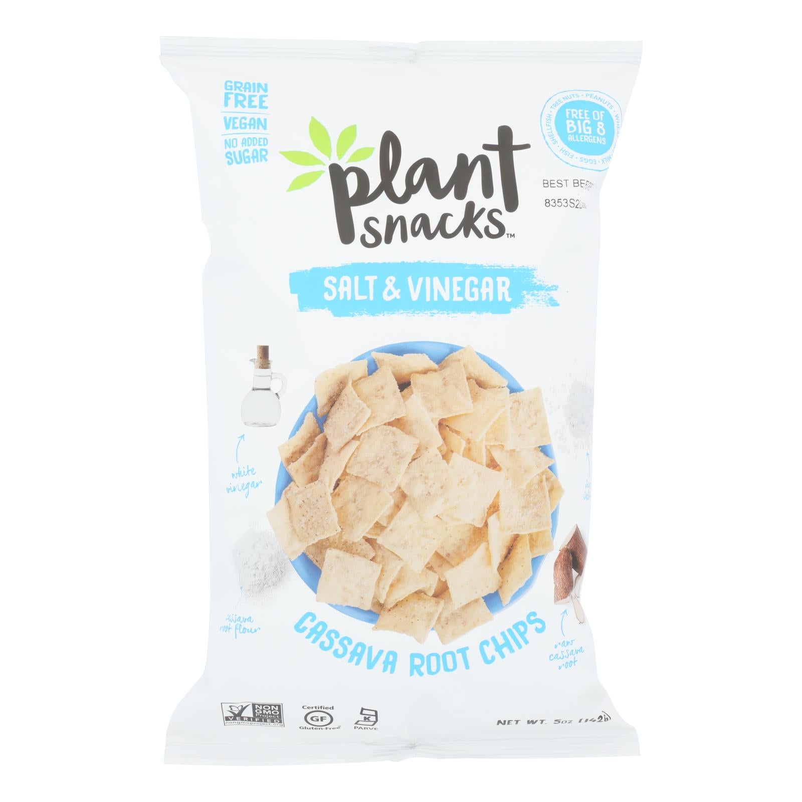Plant Snacks - Casva Rt Chips Salt Vinegar - Case Of 12 - 5 Oz