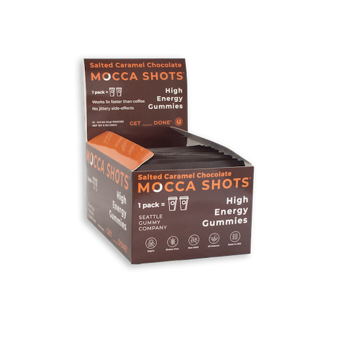 Salted Caramel Chocolate Mocca Shots Caffeine Gummies  (12-pack)