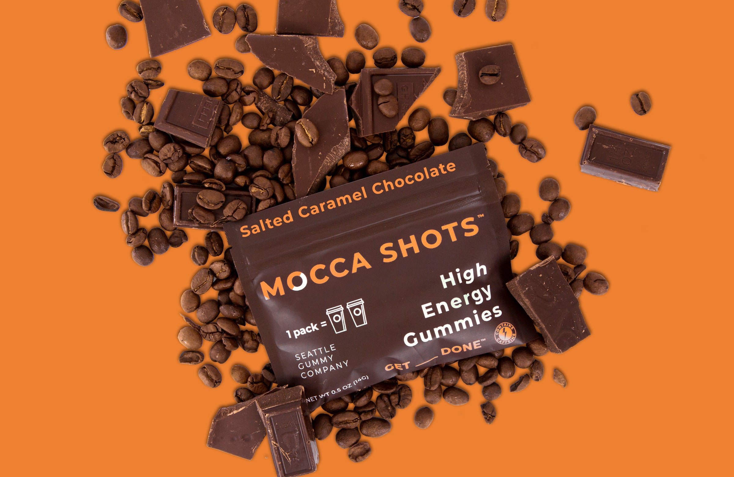 Salted Caramel Chocolate Mocca Shots Caffeine Gummies  (12-pack)