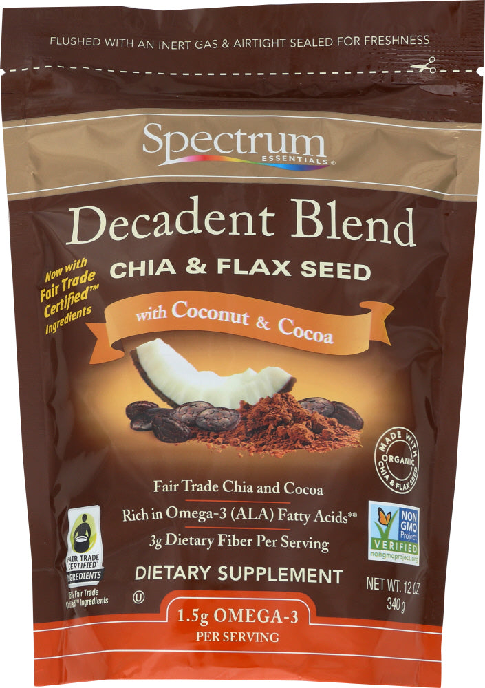 Spectrum Essential: Chia Flax Decadent Blend Coconut & Cocoa, 12 Oz
