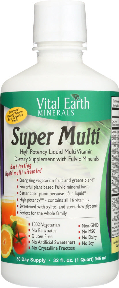 Vital Earth Minerals: Super Multi Liquid Vitamins, 32 Oz